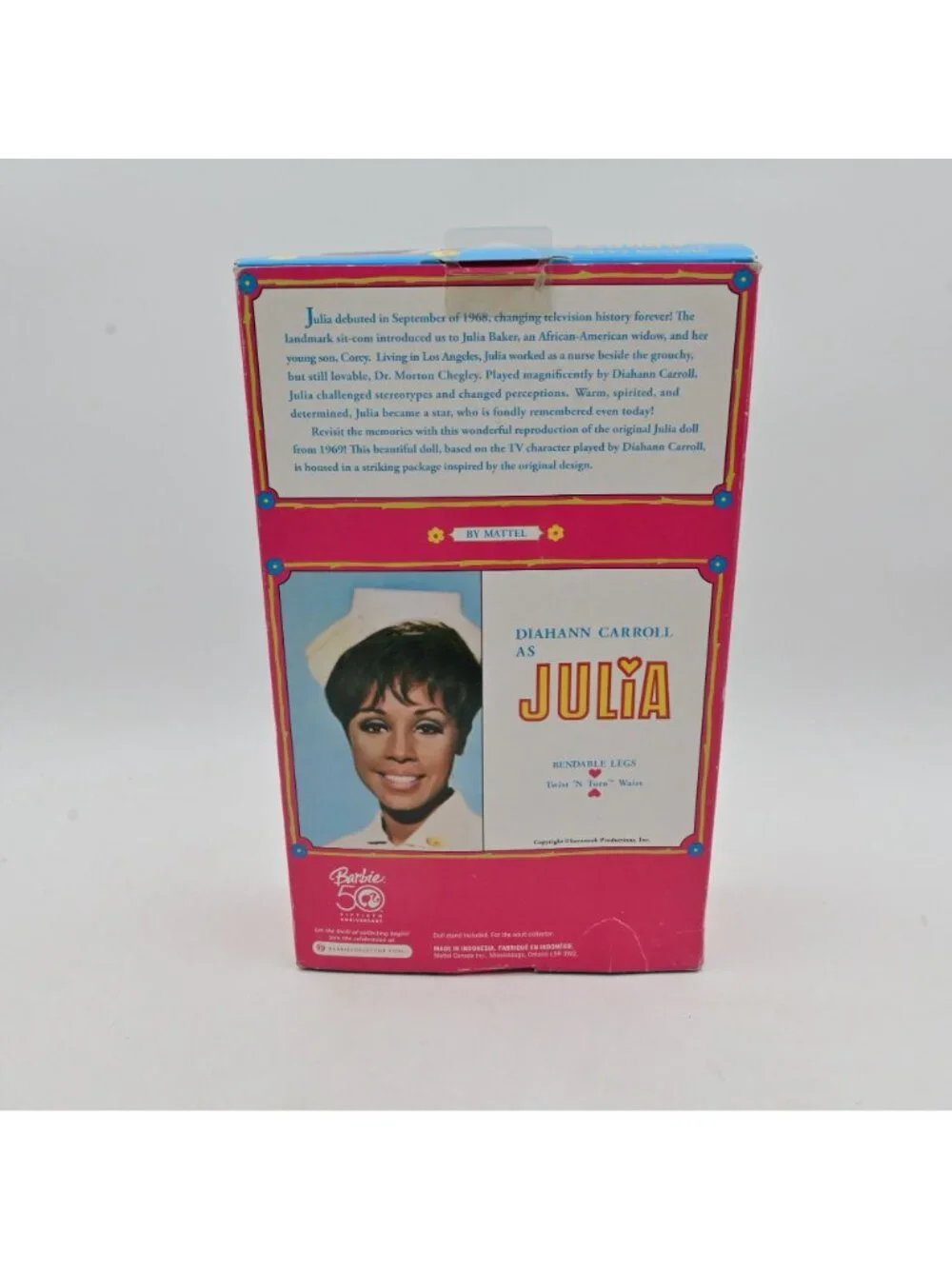 Diahann Carrol As Julia Barbie Collector 2008 Anniversary Edition Pre-owned